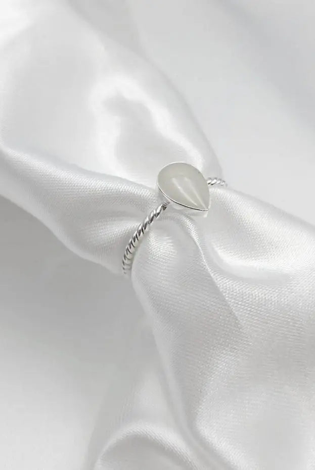 Sterling Silver Pear Ring