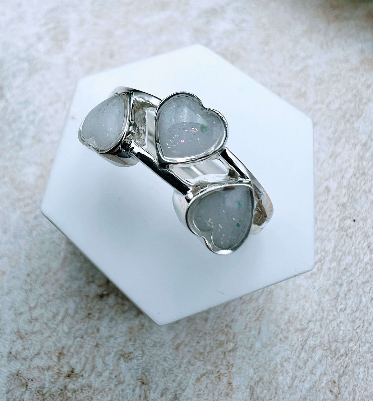 Three hearts Breastmilk Ring