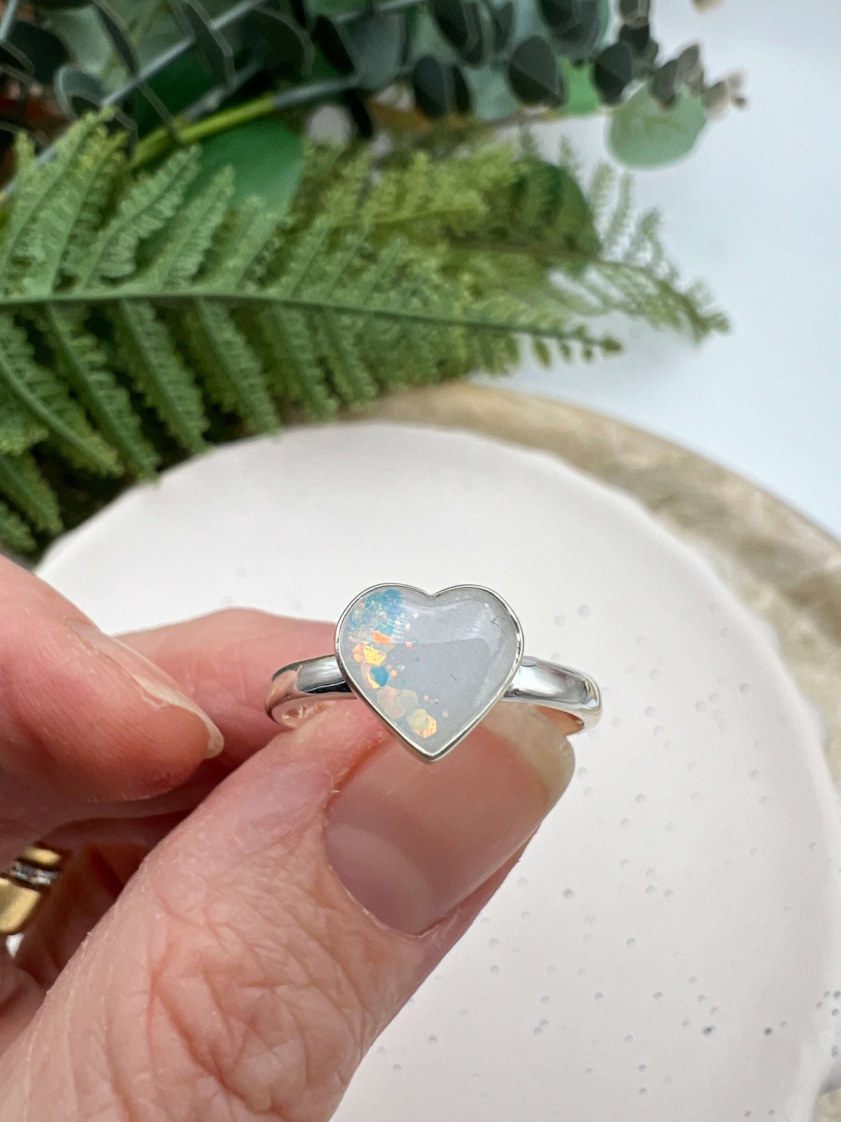 'Harper' Breastmilk Heart Ring