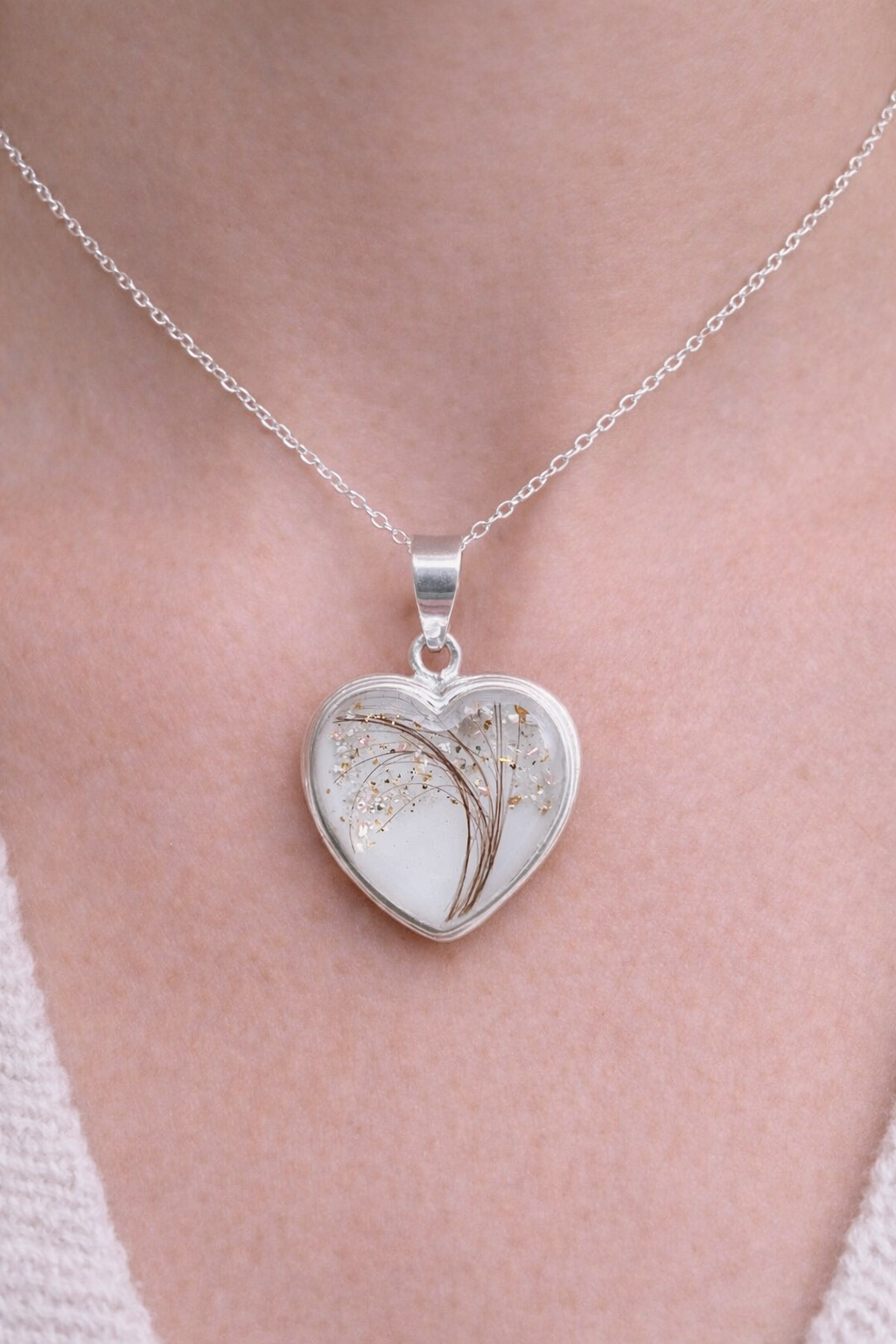 Classic Silver Breastmilk Heart